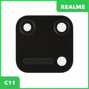 Стекло основной камеры для Realme C11, черный